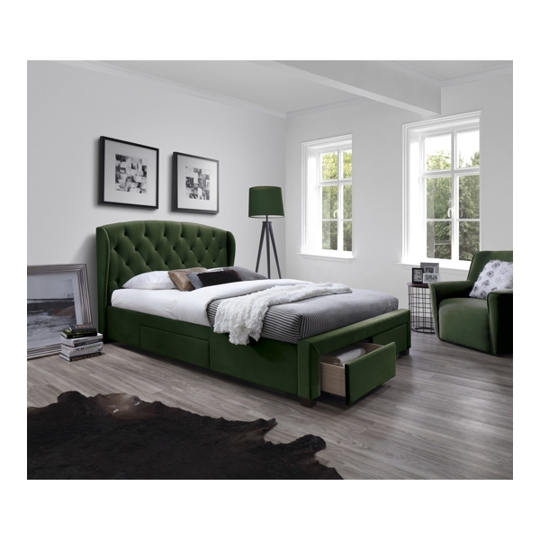 Кровать HALMAR SABRINA темно-зеленый, 160/200 - фото