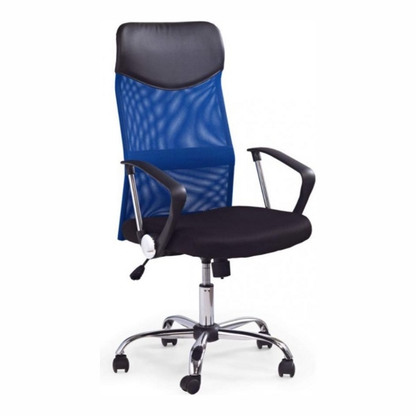 Кресло компьютерное HALMAR VIRE синий/хром - фото