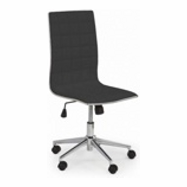 Кресло компьютерное HALMAR TIROL экокожа, черный/хром - фото