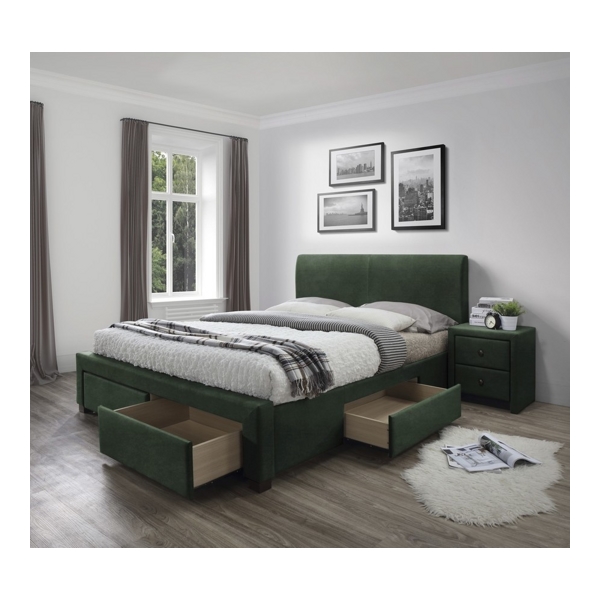 Кровать HALMAR MODENA 3 темно-зеленый, 160/200 - фото