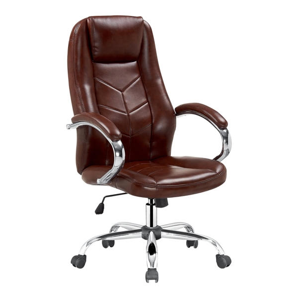 Кресло компьютерное HALMAR CODY коричневый/хром - фото