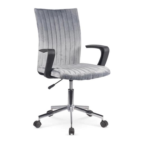 Кресло компьютерное HALMAR DORAL темно-серый/хром - фото