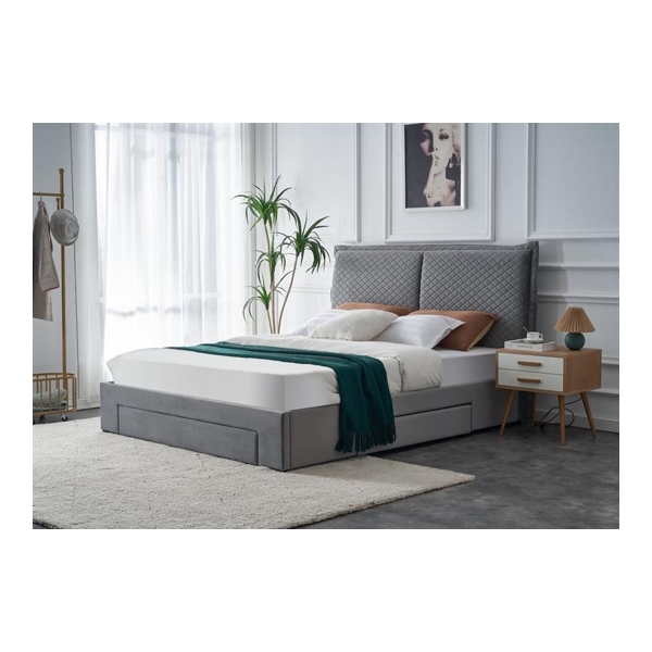 Кровать HALMAR BECKY светло-серый, 160/200 - фото