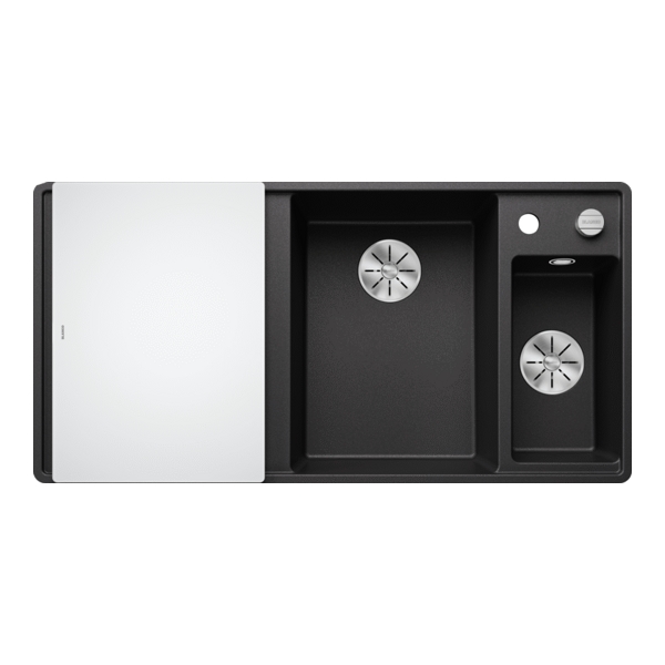 Кухонная мойка Blanco Axia III 6 S-F (антрацит, чаша справа, доска из стекла) - фото