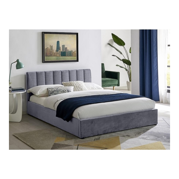 Кровать SIGNAL MONTREAL VELVET TAP.192 серый, 140/200 - фото