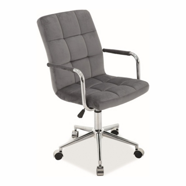 Кресло компьютерное SIGNAL Q-022 VELVET серый - фото