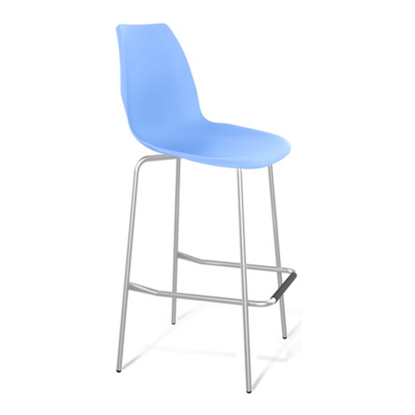 Барный стул Sheffilton SHT-ST29/S29 (голубой Pan278/хром ) - фото