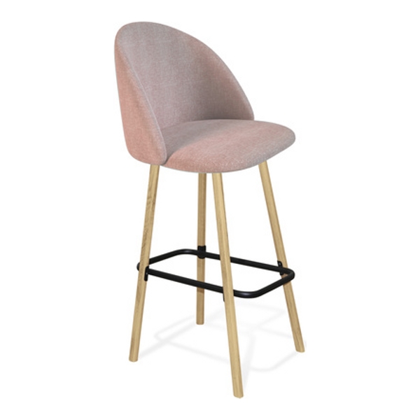 Барный стул Sheffilton SHT-ST35/S94 (розовый десерт/прозрачный /черный муар) - фото