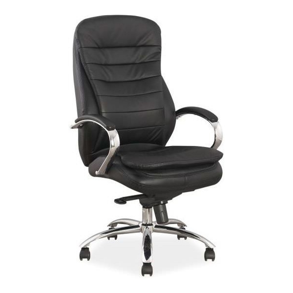 Кресло компьютерное SIGNAL Q-154 черный/кожа - фото