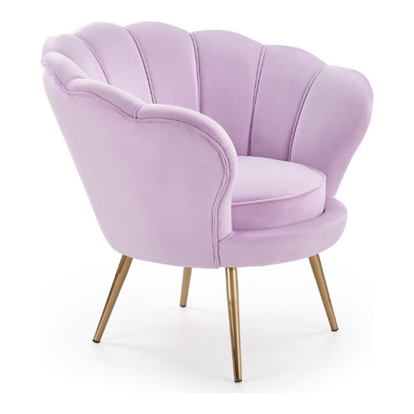 Кресло HALMAR AMORINO фиолетовый/золотой - фото