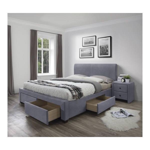 Кровать HALMAR MODENA 3 серый, 160/200 - фото