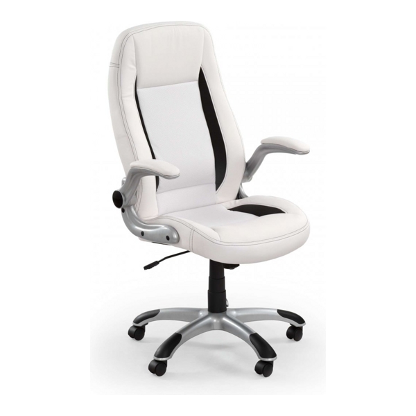 Кресло компьютерное HALMAR SATURN белый/серебристый - фото