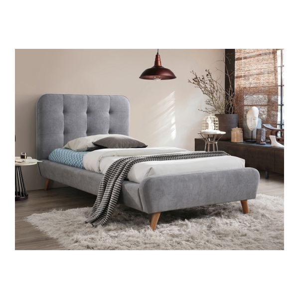 Кровать SIGNAL TIFFANY TAP. 57 серый/дуб 90/200 - фото