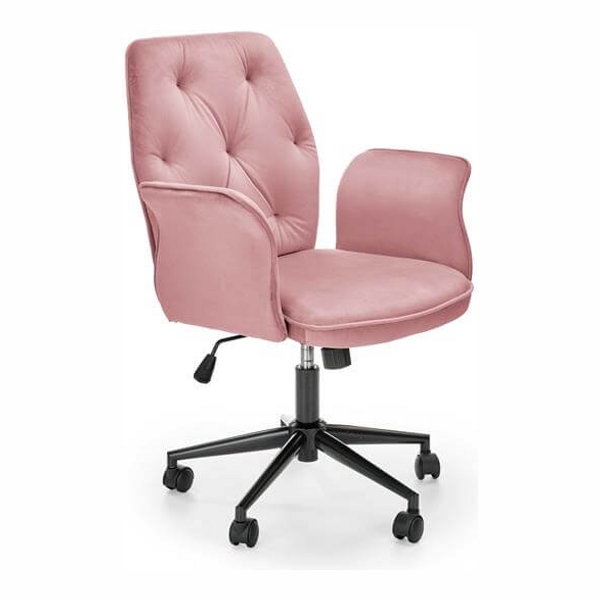 Кресло компьютерное HALMAR TULIP (розовый/черный) - фото