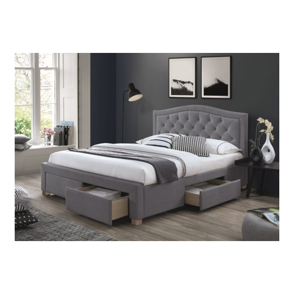 Кровать SIGNAL ELECTRA VELVET TAP. 142 серый, 160/200 - фото