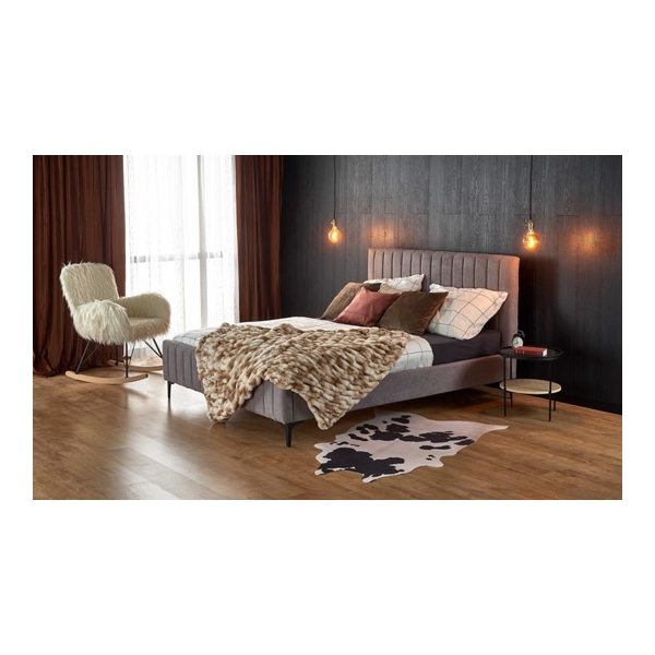 Кровать HALMAR FRANCESCA (светло-серый/черный) 160/200 - фото