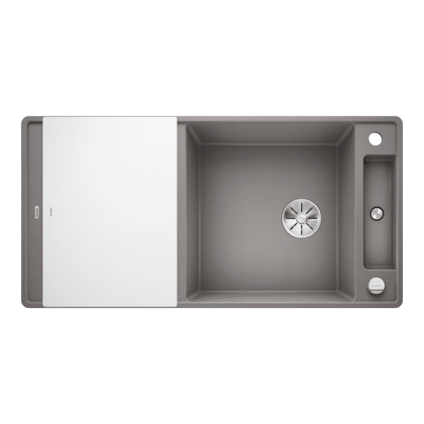 Кухонная мойка Blanco Axia III XL 6 S-F (алюметаллик, доска из стекла) - фото