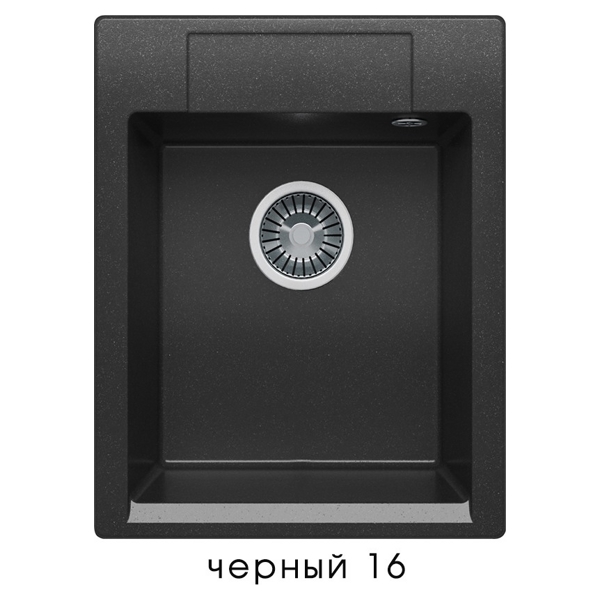 Кухонная мойка POLYGRAN ARGO-420 черный №16 - фото