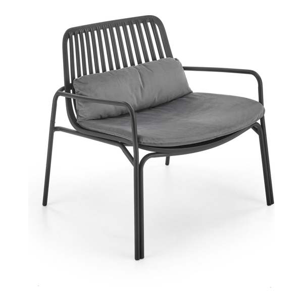 Кресло HALMAR MELBY черный/серый - фото