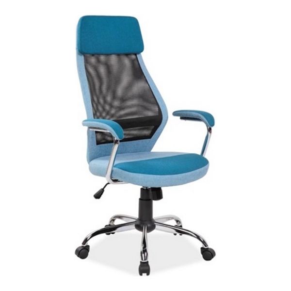 Кресло компьютерное SIGNAL Q-336 синий/черный - фото