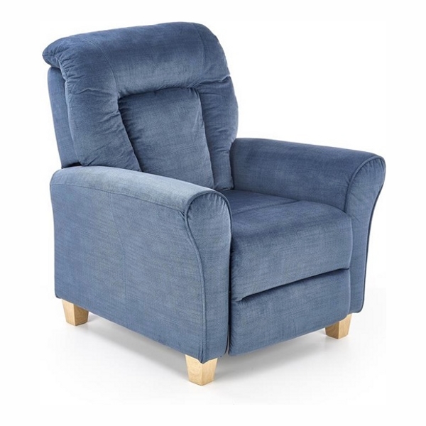 Кресло HALMAR BARD раскладное, темно-синий/натуральный - фото
