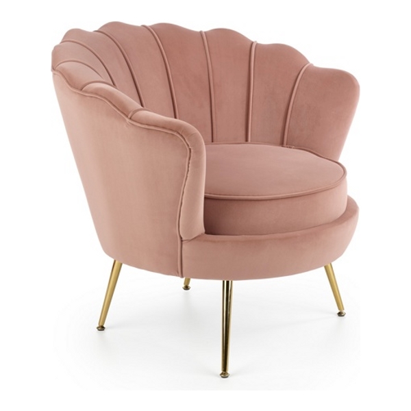 Кресло HALMAR AMORINITO светло-розовый/золотой - фото