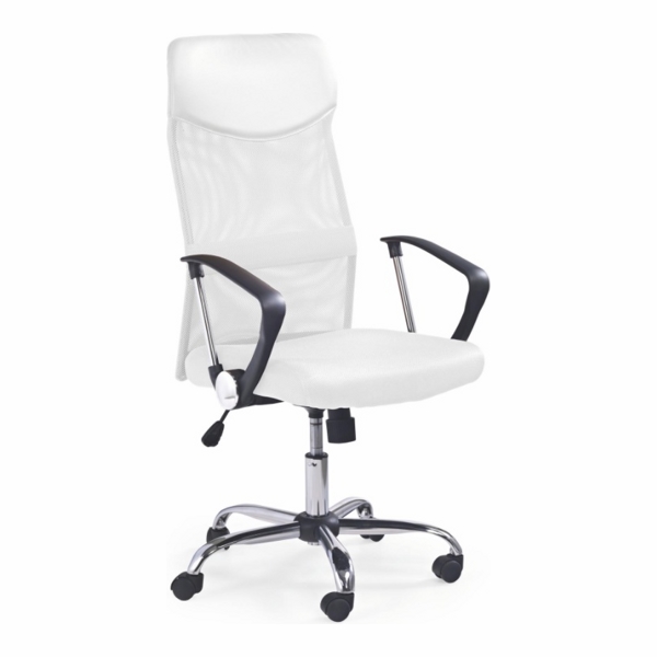 Кресло компьютерное HALMAR VIRE белый/хром - фото