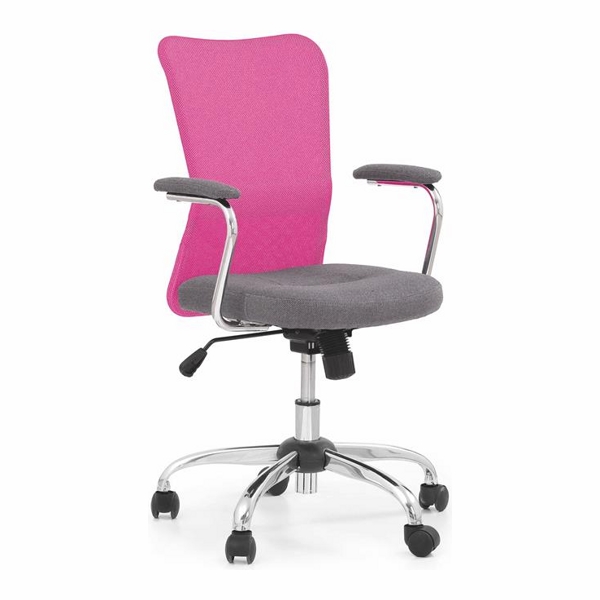 Кресло компьютерное HALMAR ANDY серый/розовый - фото