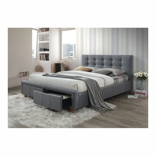 Кровать SIGNAL ASCOT TAP. 23 серый, 160/200 - фото