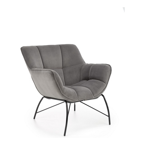 Кресло HALMAR BELTON серый/черный - фото