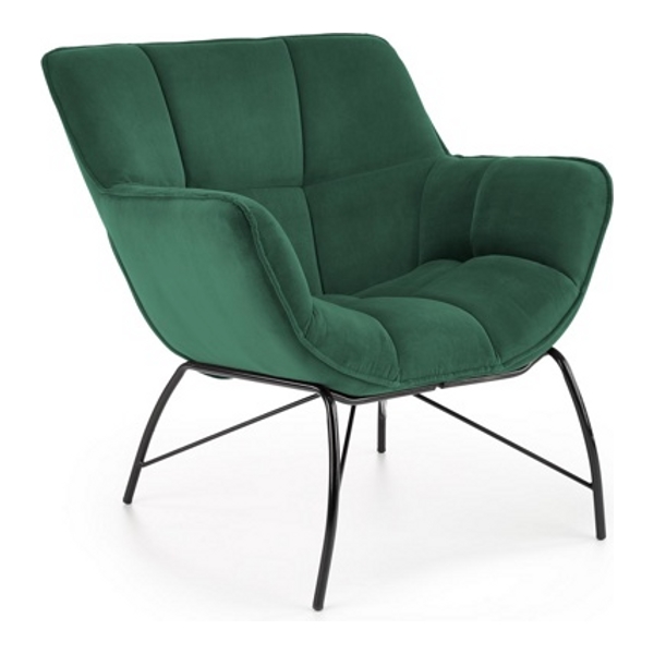 Кресло HALMAR BELTON темно-зеленый/черный - фото