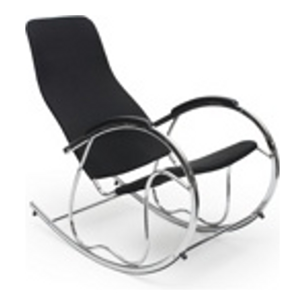 Кресло качалка HALMAR BEN 2 черный/хром - фото