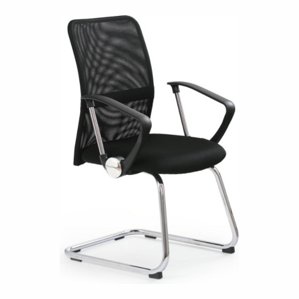 Кресло компьютерное HALMAR VIRE SKID черный/хром - фото