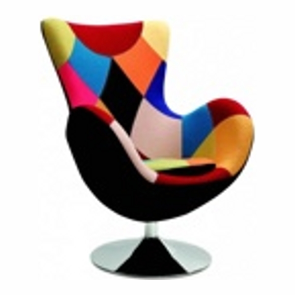 Кресло HALMAR BUTTERFLY PATCHWORK разноцветный/хром - фото