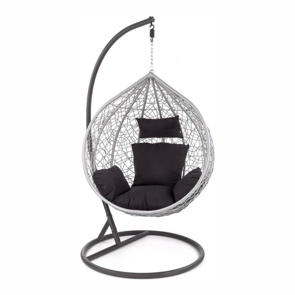 Кресло HALMAR EGGY (серый/черный) - фото