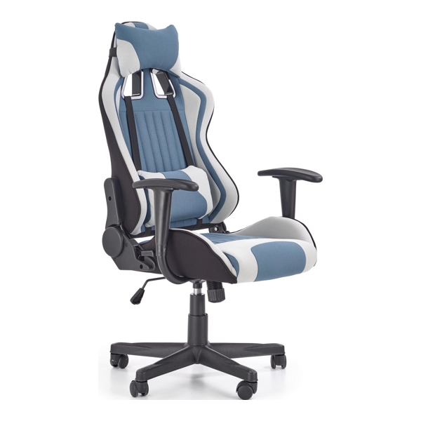 Кресло компьютерное HALMAR CAYMAN светло-серый/бирюзовый - фото