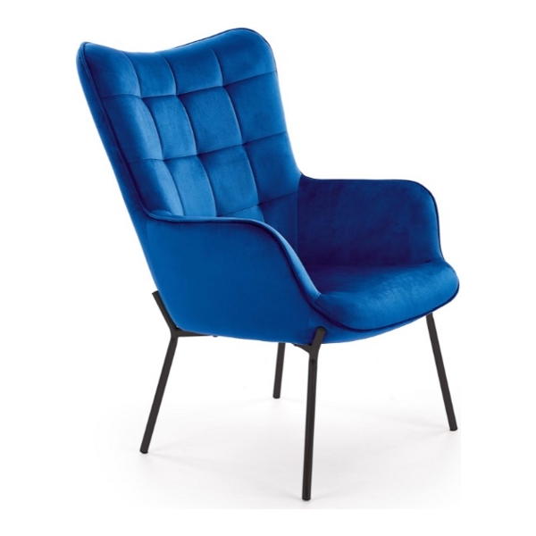 Кресло HALMAR CASTEL темно-синий/черный - фото