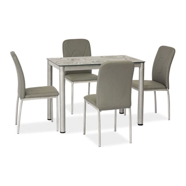 Стол обеденный SIGNAL DAMAR серый, 80/60/75 - фото
