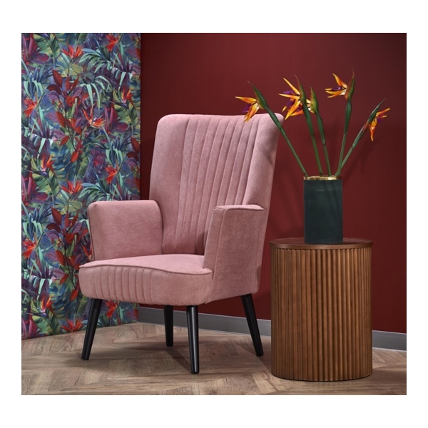 Кресло HALMAR DELGADO розовый/черный - фото