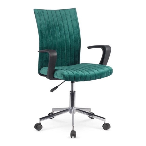Кресло компьютерное HALMAR DORAL темно-зеленый/хром - фото
