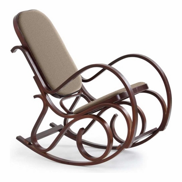 Кресло качалка HALMAR MAX BIS PLUS коричневый/венге - фото