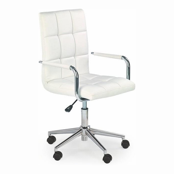 Кресло компьютерное HALMAR GONZO 2 белый/хром - фото