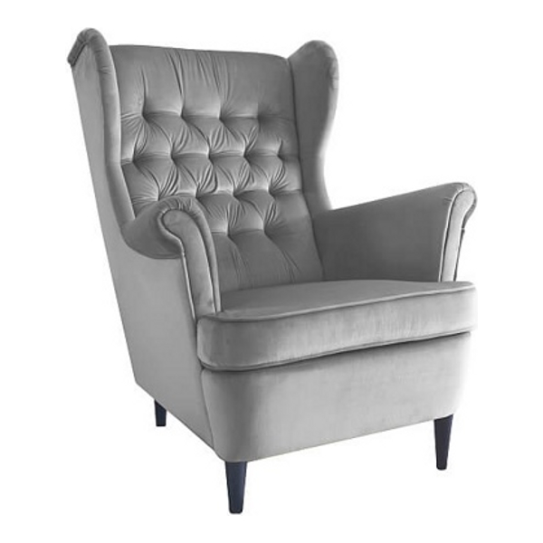 Кресло SIGNAL HARRY VELVET BLUVEL 14 серый/венге - фото