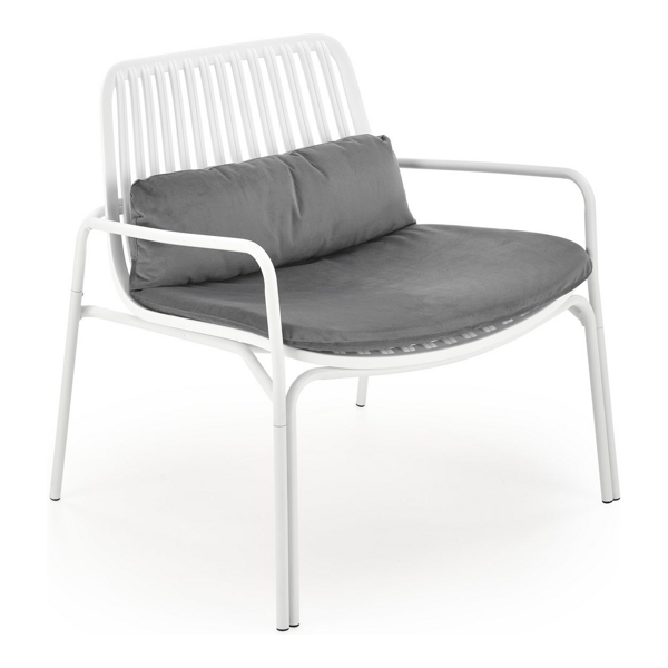 Кресло HALMAR MELBY белый/серый - фото
