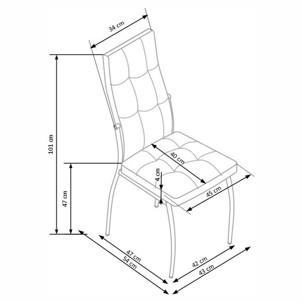 Кухонный стул HALMAR K209 (белый/хром)