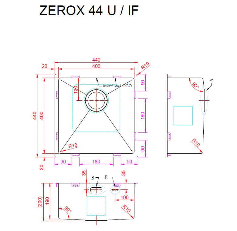 Мойка ZORG ZEROX 44 U / IF STEEL - фото3