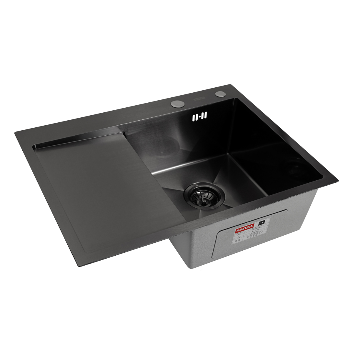 Мойка ARFEKA ECO AR 650*500 R BLACK PVD NANO - фото