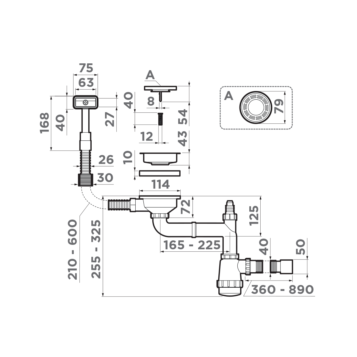 Арматура для одночашевых моек Omoikiri WK-1-S AB - фото2