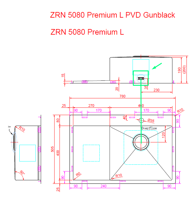 Мойка ZORG ZRN 5080 PREMIUM L - фото2