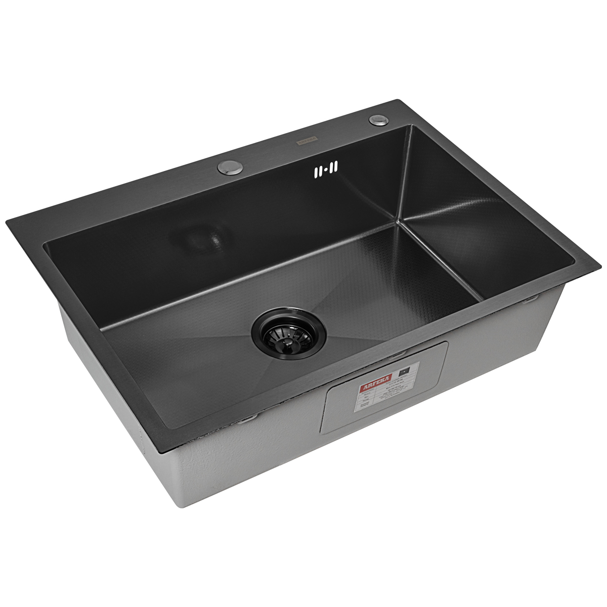 Мойка ARFEKA ECO AR 700*500 BLACK PVD NANO DECOR - фото